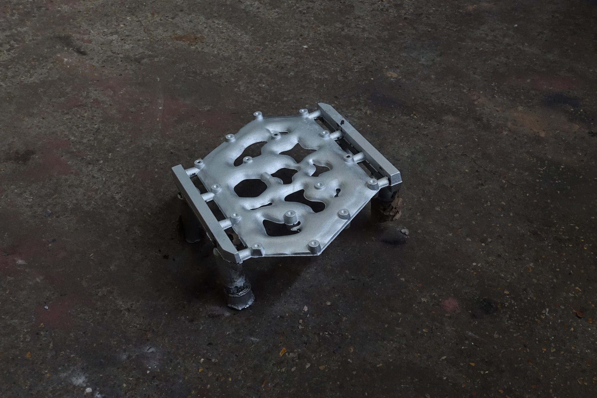 Piece of metal on a floor